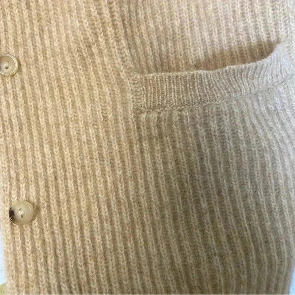 Jones New York merino wool lambswool angora rabbit  hair ribbed cardigan - Picture 5 of 5